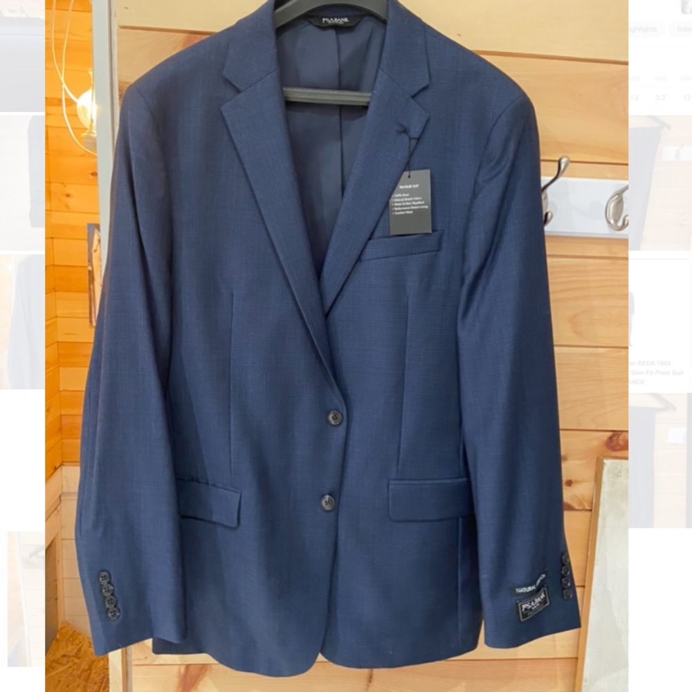 (Joseph A. Bank) Traveler Collection Slim Fit Mini ChecK Suit